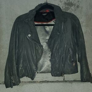 Womens Doma Grey Leather Jacket